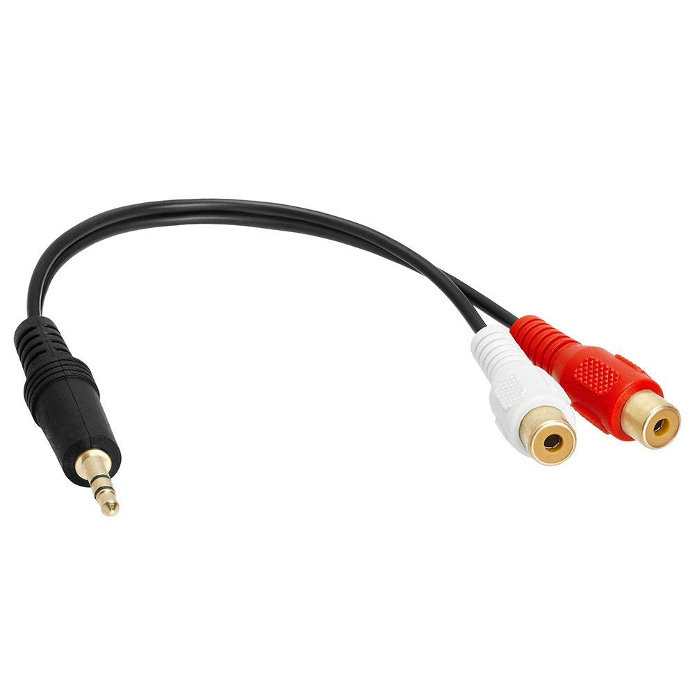 RiteAV M1F2CAB 3.5mm Male to RCA Stereo Female Adapter Cable (Y-Cable)