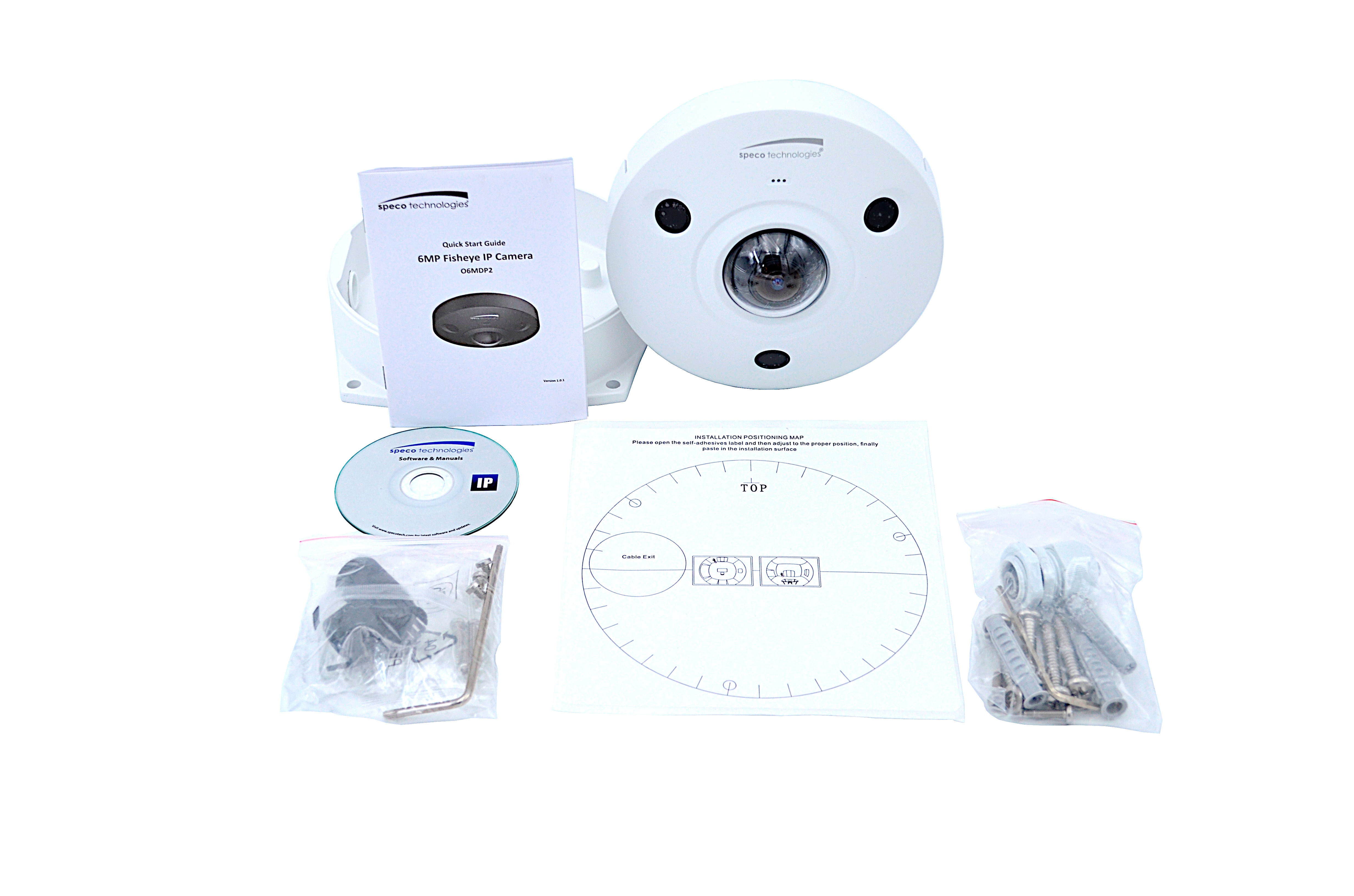 Speco O6MDP2W 6MP IR H.265 360-degree Panomorph Outdoor Dome IP Security Camera