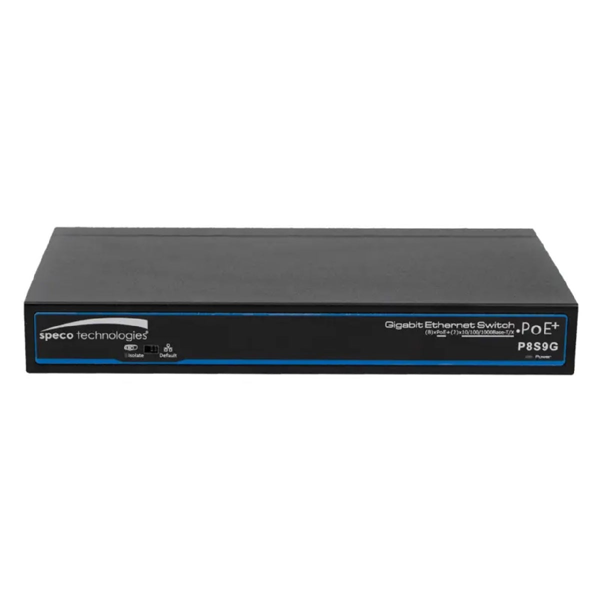 Speco P8S9G 9-Port Full Gigabit Switch, 8-Port PoE, 802.3 Af/A