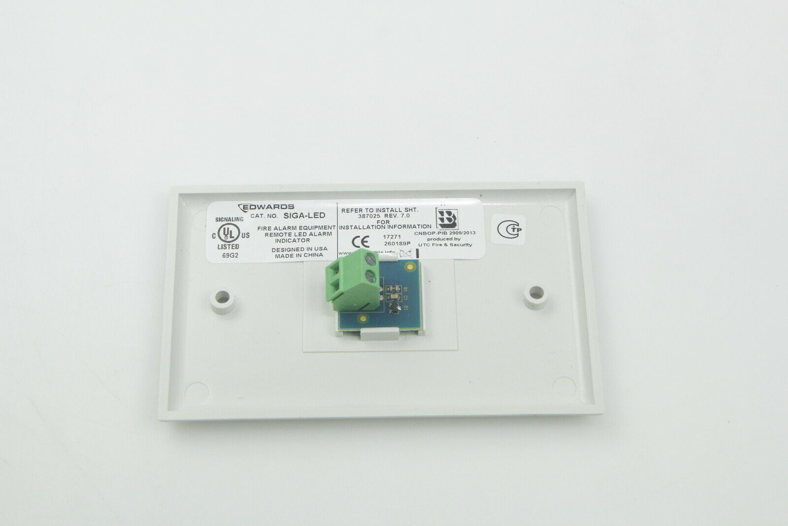 Edwards SIGA-LED- Fire Alarm Indicator (Remote LED)