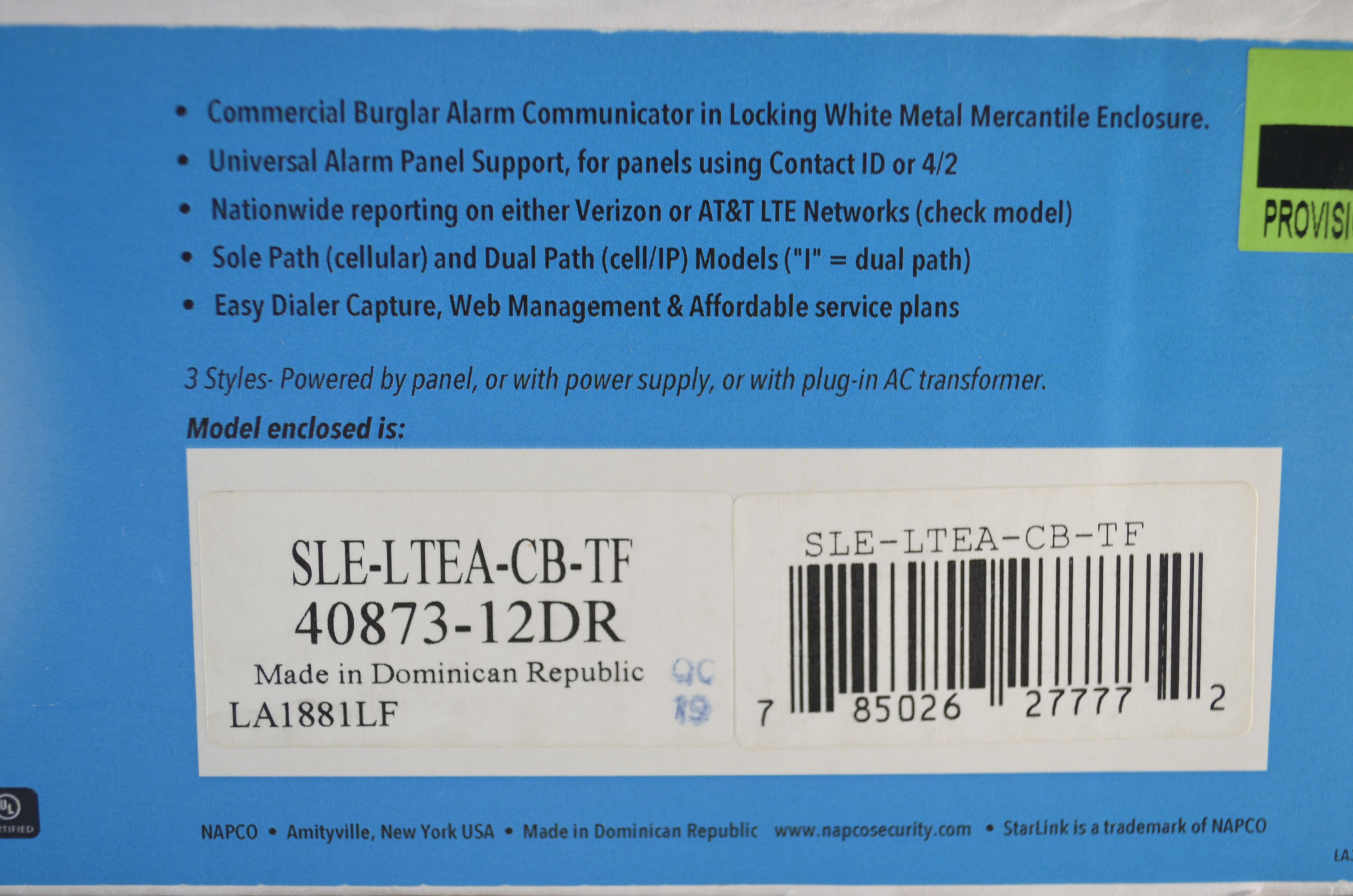 Starlink Napco SLE-LTEA-CB-TF Commercial/Residential Dual Path Alarm Communicator