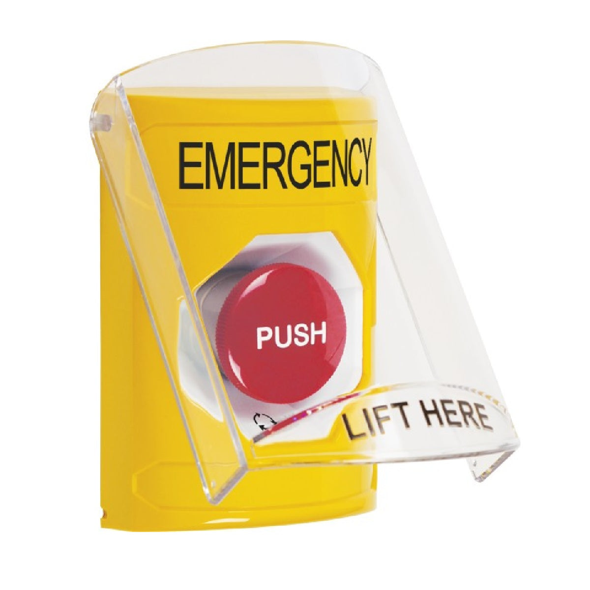 STI SS2221EM-EN Indoor Only Flush or Surface Turn-to-Reset Stopper Station with EMERGENCY, Yellow