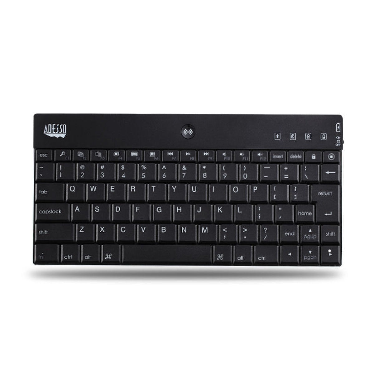 Adesso WKB‑1000BA Bluetooth 3.0 Aluminum Mini Keyboard with Rechargeable Battery