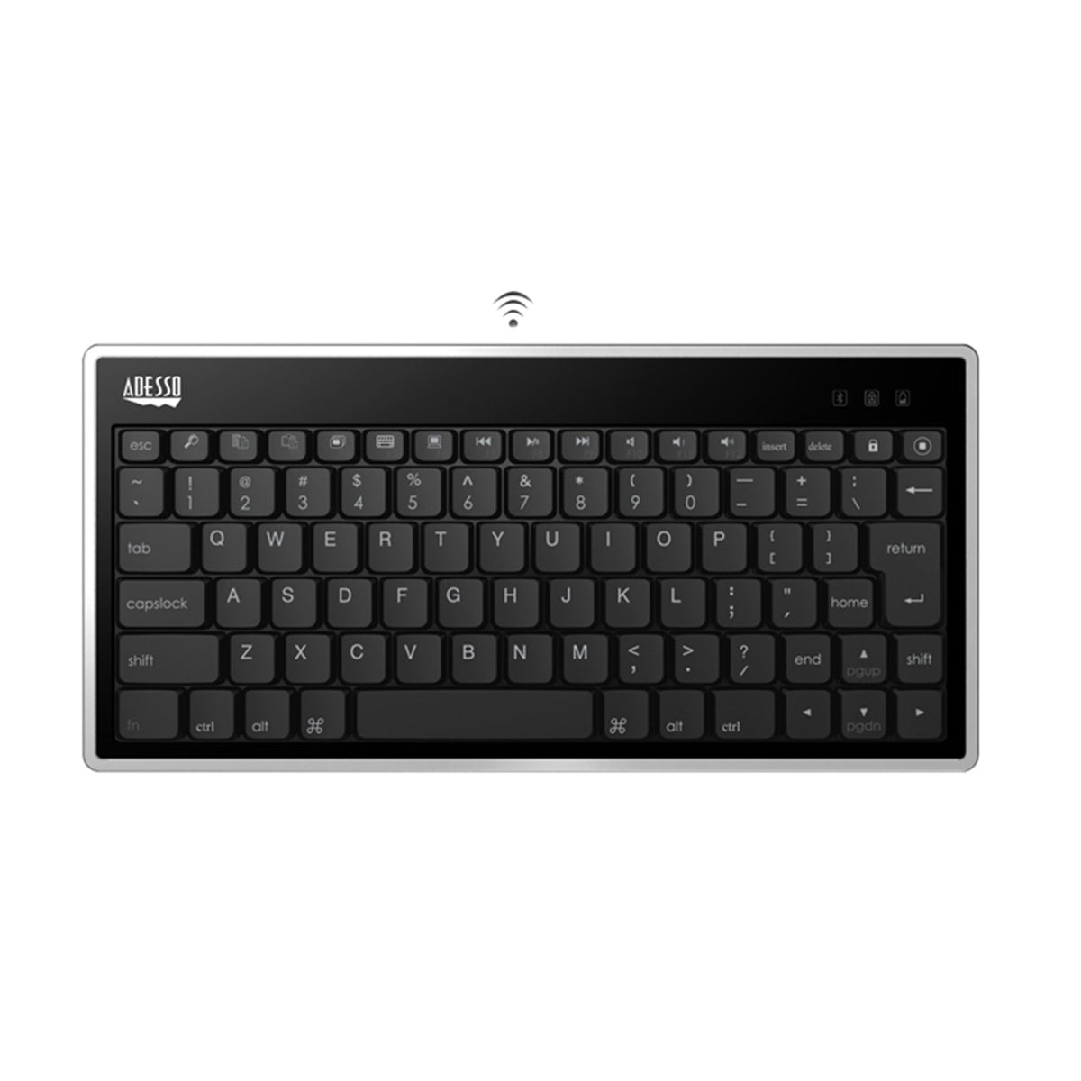 Adesso WKB‑1010BA Bluetooth 3.0 Mini Keyboard with Hotkeys (iPad/iPhone)