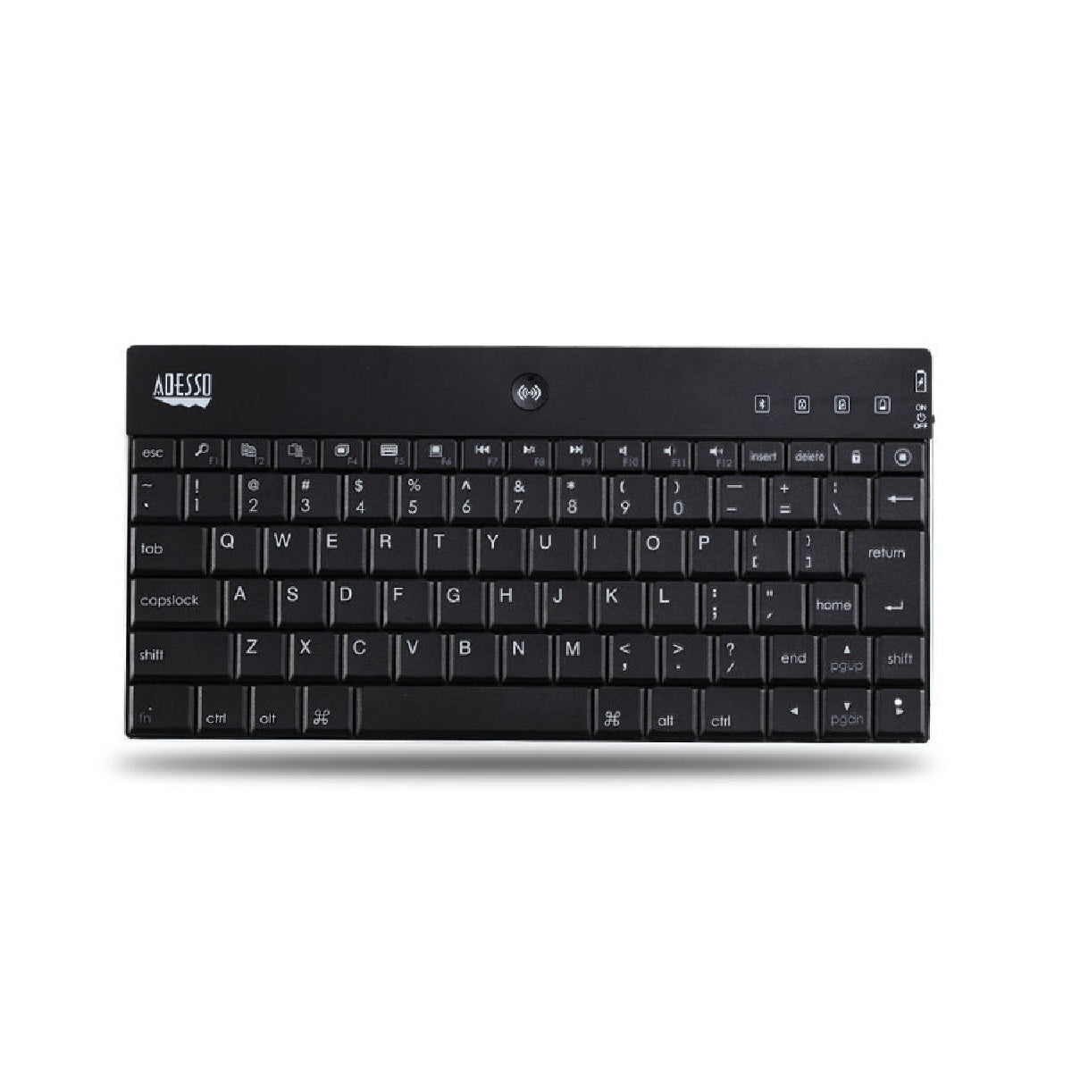 Adesso WKB‑1010BA Bluetooth 3.0 Mini Keyboard with Hotkeys (iPad/iPhone)