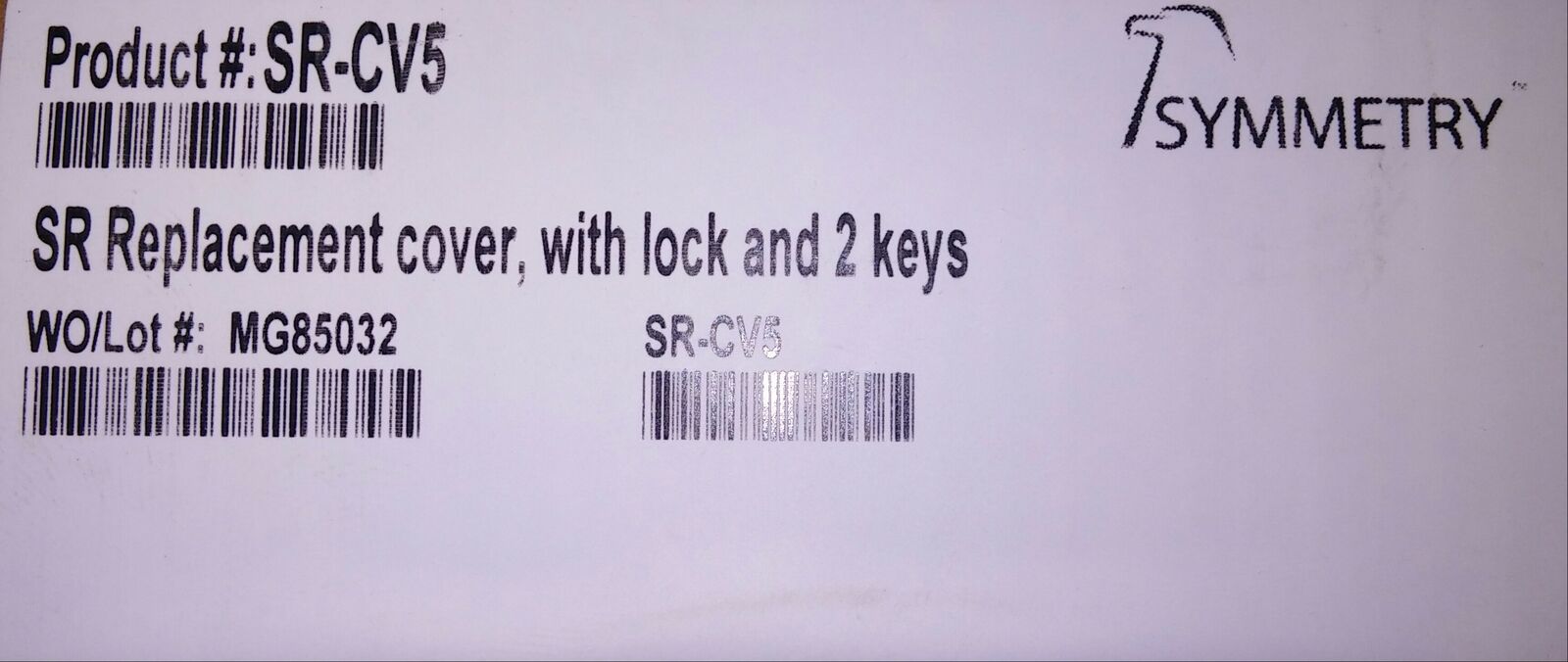 SYMMETRY SR-CV5 SR Replacement Cover with Lock and 2 Keys